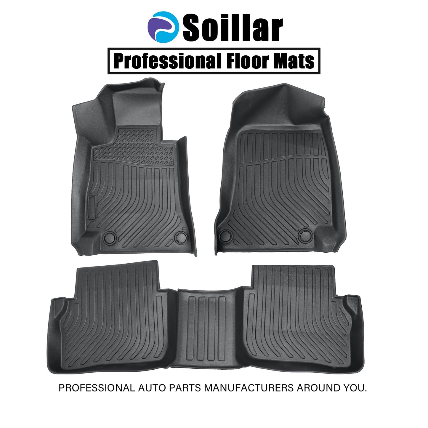 Floor Mats Liner For 2017 - 2023 Mercedes-Benz E-Class Sedan All Weather Black
