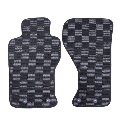 2Pcs For Mazda MX-5 Miata 2Door 2016-2023 Front Checkered Flag Carpet Floor Mats
