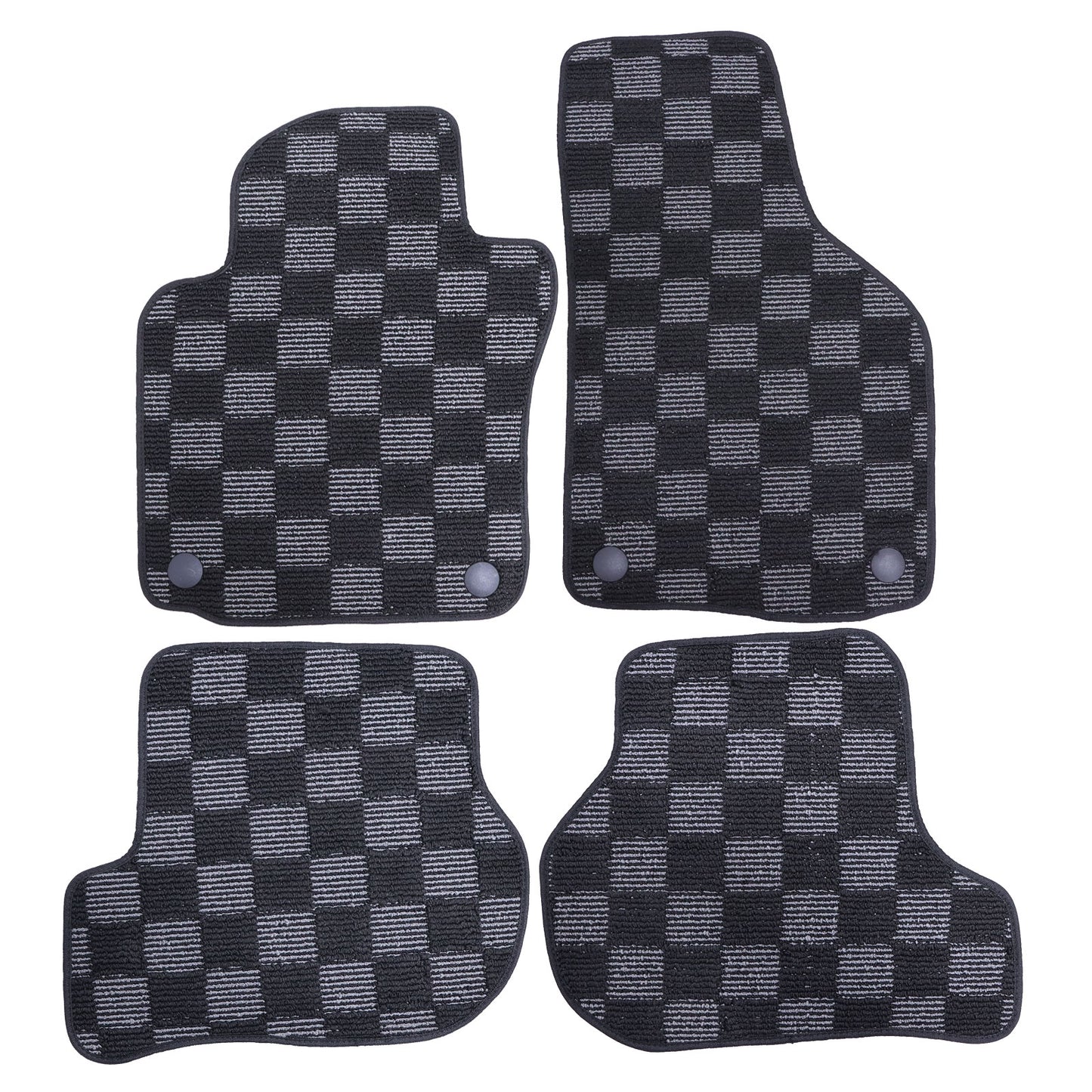 For 2004-2009 Volkswagen GTI / Golf Checkered Flag Floor Mats Carpet All-Weather