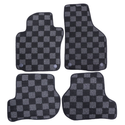For 2004-2009 Volkswagen GTI / Golf Checkered Flag Floor Mats Carpet All-Weather