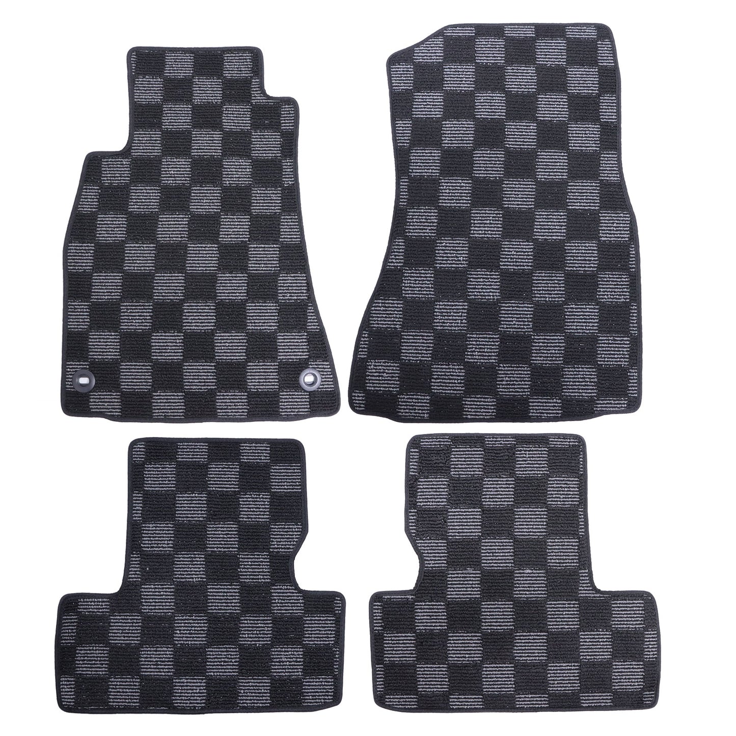 Checkered Flag Carpet Floor Mats Set of 4 For 2006 - 2013 Lexus IS250 / IS350