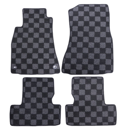 Checkered Flag Carpet Floor Mats Set of 4 For 2006 - 2013 Lexus IS250 / IS350