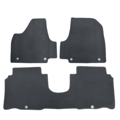 For 2022-2024 Hyundai Ioniq 5 Front & Rear Velour Floor Mats Carpet Black 3PCS