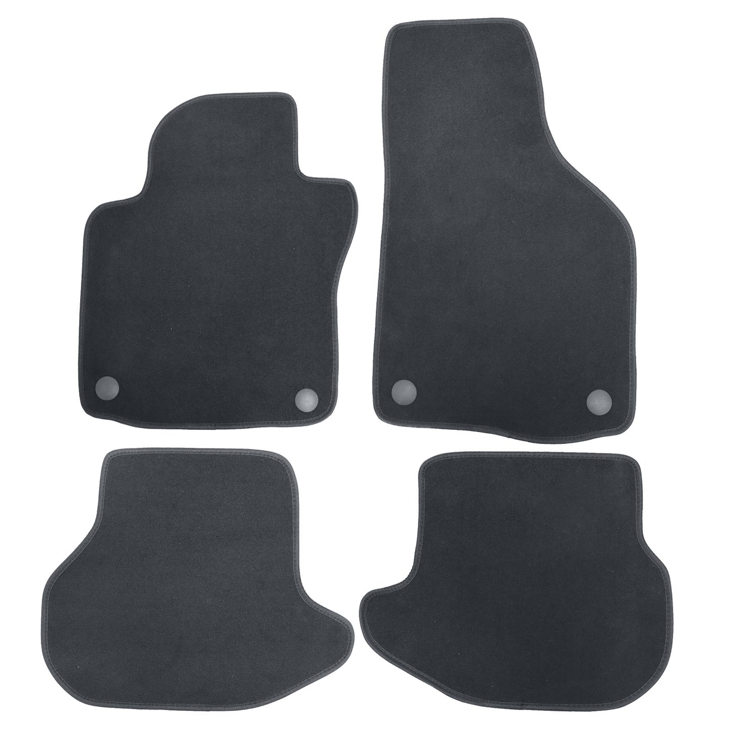 Black Velour Front & Rear Floor Mats Carpet 4Pcs Fits 2007-2016 Volkswagen Eos