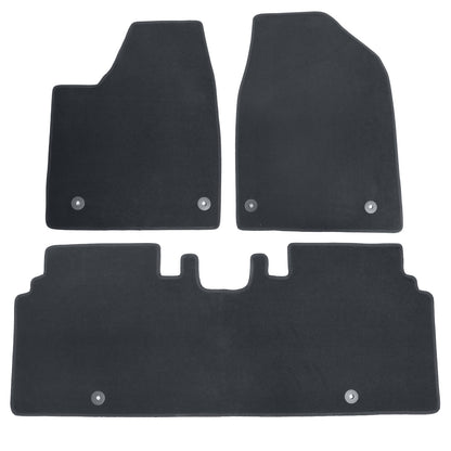 New For 2022-2024 Kia EV6 Front & Rear Velour Floor Mats Carpet Black 3PCS