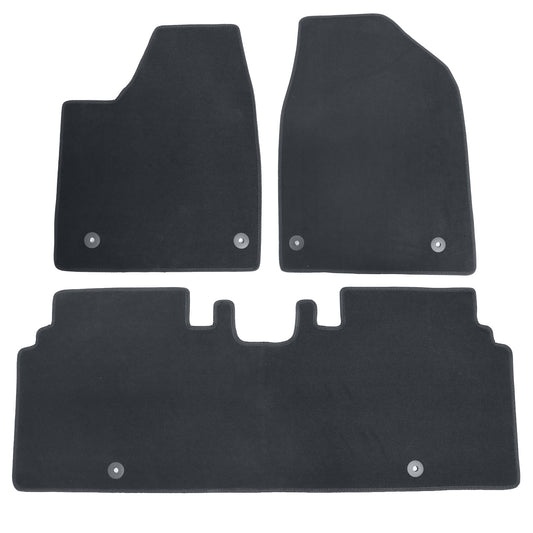 New For 2022-2024 Kia EV6 Front & Rear Velour Floor Mats Carpet Black 3PCS