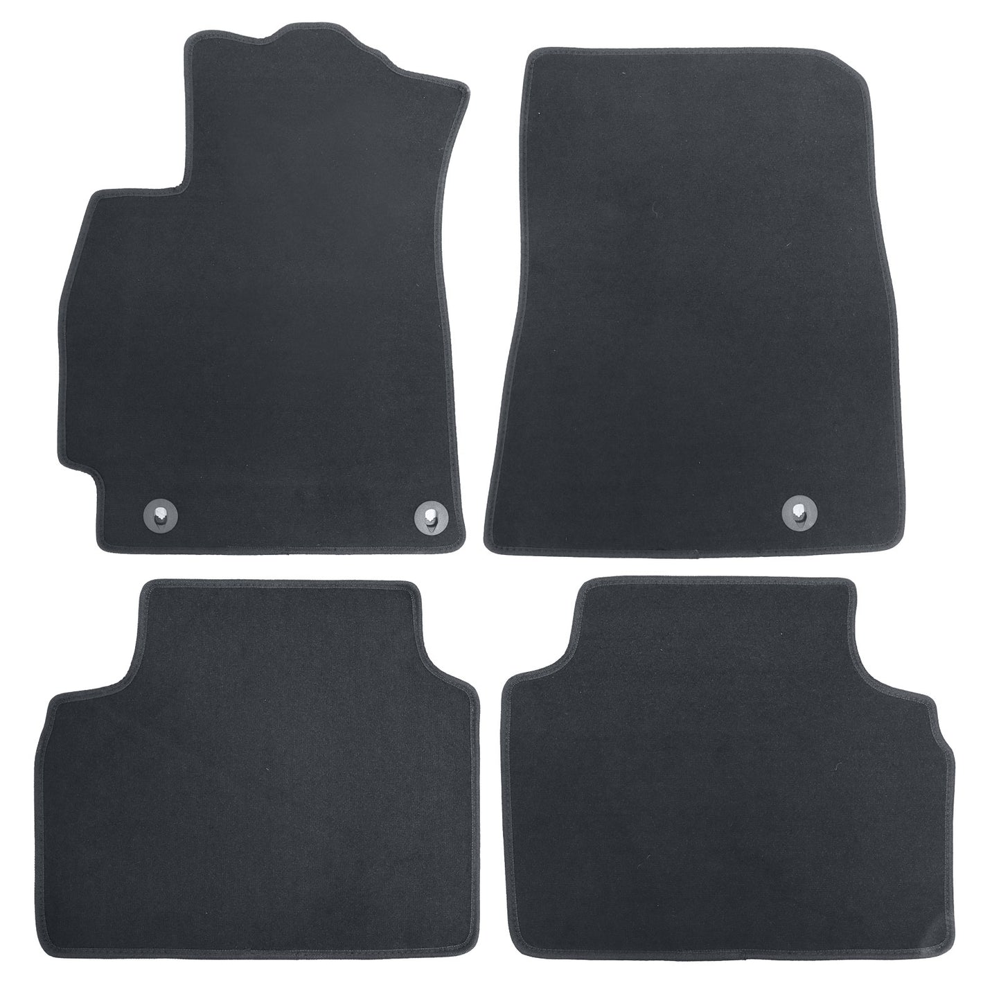 New For 2025 Kia K4 Front & Rear Velour Floor Mats Waterproof Carpet Black 4PCS