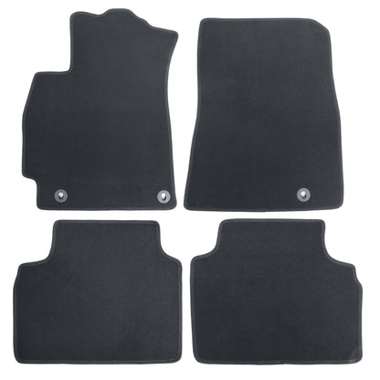 New For 2025 Kia K4 Front & Rear Velour Floor Mats Waterproof Carpet Black 4PCS