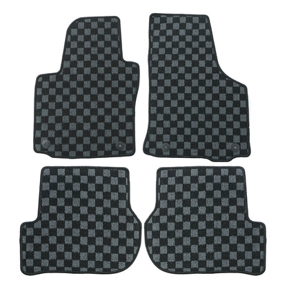 For VW MK6 Golf / GTI Hatchback 2010-2014 Checkered Flag Carpet Floor Mats 4PCS