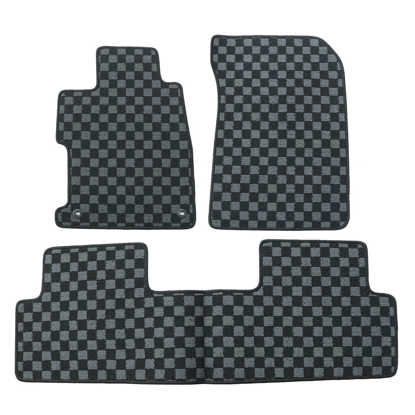 For Honda Civic Sedan 2012-2015 Front & Rear Checkered Flag Carpet Floor Mats