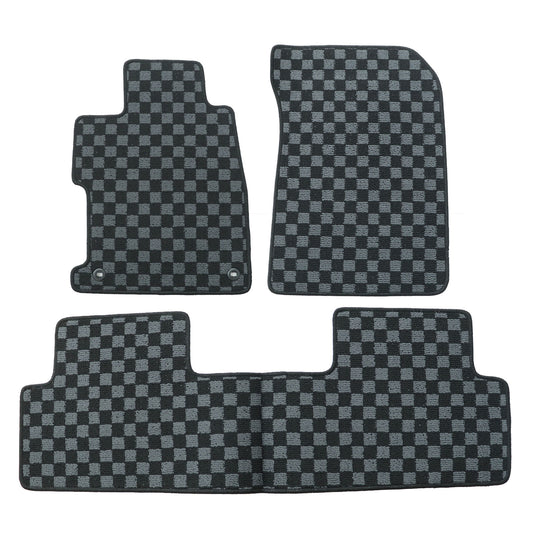 For Honda Civic Sedan 2012-2015 Front & Rear Checkered Flag Carpet Floor Mats