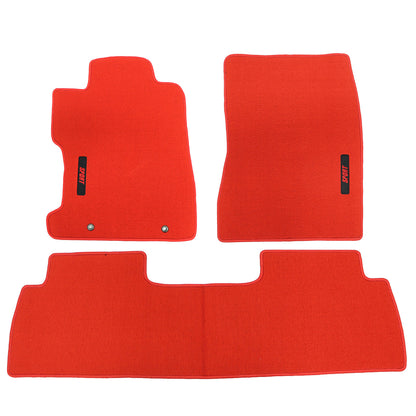 New For 2006-2011 Honda Civic Front & Rear Velour Floor Mats Carpet Red 3PCS