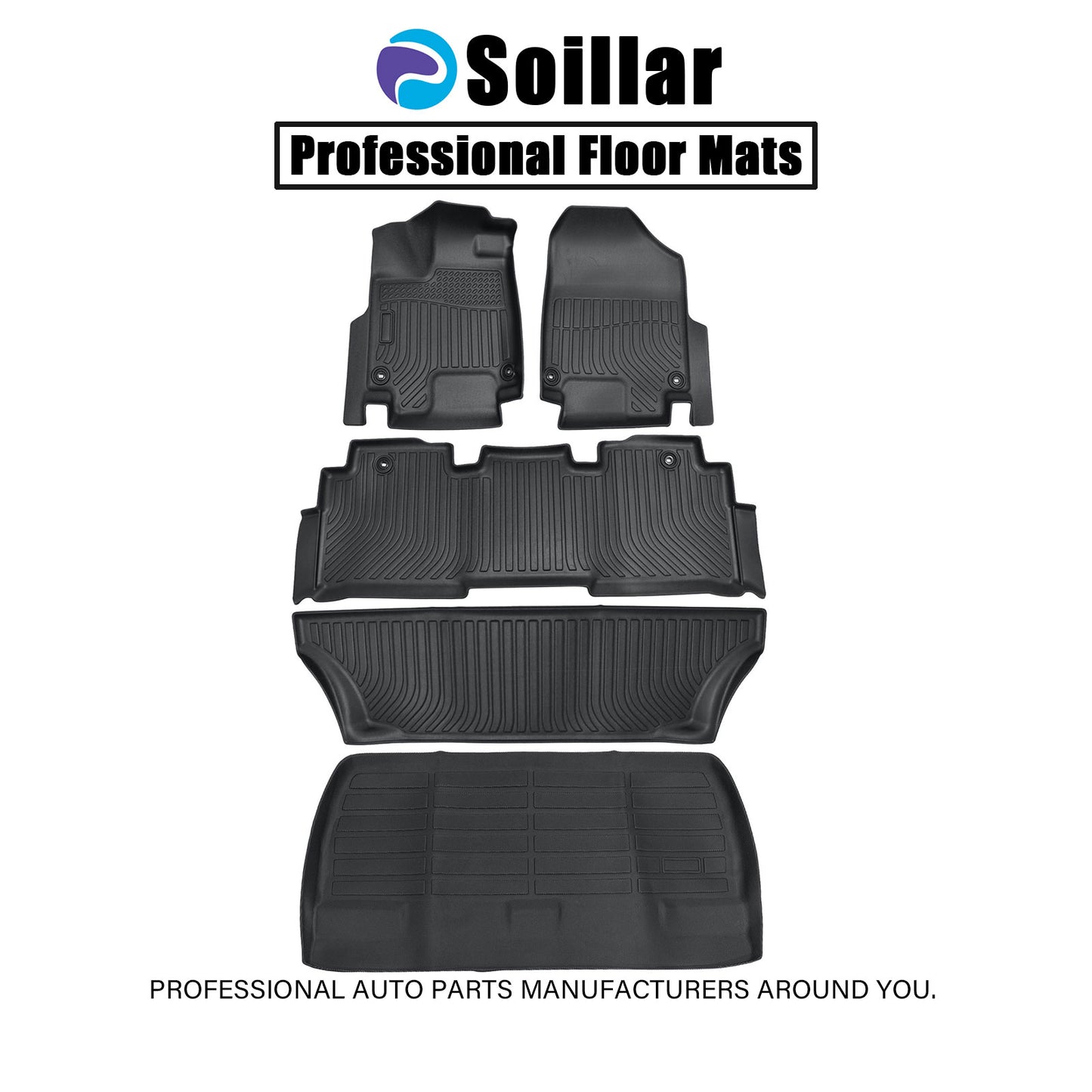 TPE Floor Mats+Trunk Cargo Liner Fits 2018-2026 Honda Odyssey 4-Door All Weather