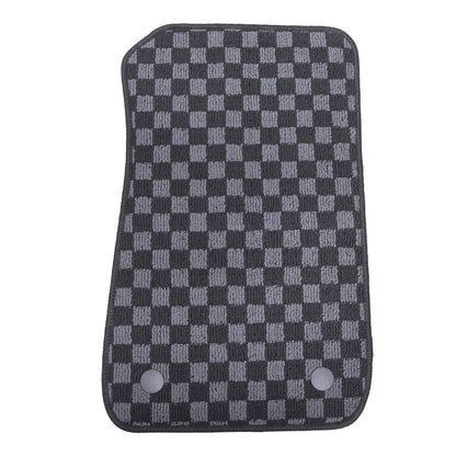 4x For BMW E90 3 Series 2006-2011 Front & Rear Checkered Flag Carpet Floor Mats