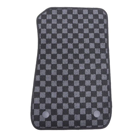 4x For BMW E90 3 Series 2006-2011 Front & Rear Checkered Flag Carpet Floor Mats
