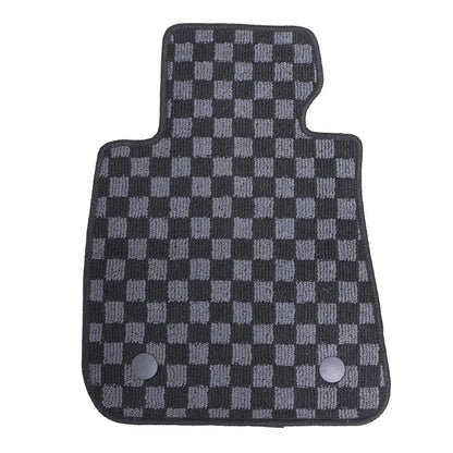 4x For BMW E90 3 Series 2006-2011 Front & Rear Checkered Flag Carpet Floor Mats