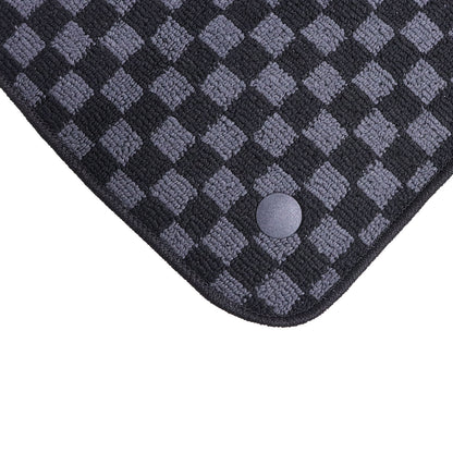 4x For BMW E90 3 Series 2006-2011 Front & Rear Checkered Flag Carpet Floor Mats