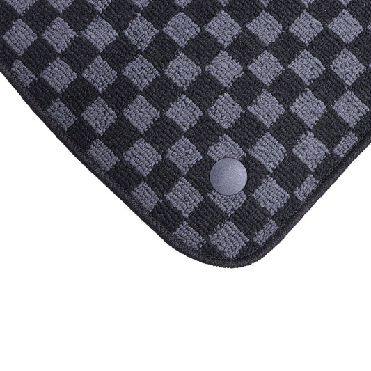 4x For BMW E90 3 Series 2006-2011 Front & Rear Checkered Flag Carpet Floor Mats