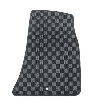For Dodge Challenger 2015-2020 Front & Rear Checkered Flag Carpet Floor Mats