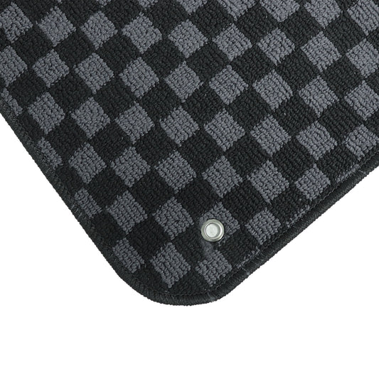 For Dodge Challenger 2015-2020 Front & Rear Checkered Flag Carpet Floor Mats