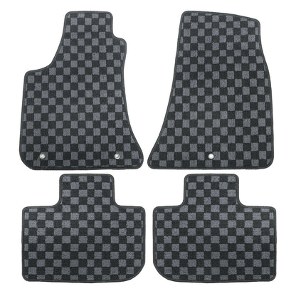 For Dodge Challenger 2015-2020 Front & Rear Checkered Flag Carpet Floor Mats