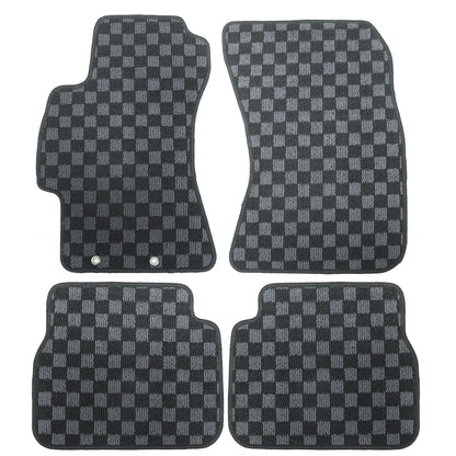 For 2011 2012 2013 2014 Subaru WRX STI Impreza Checkered Flag Carpet Floor Mats