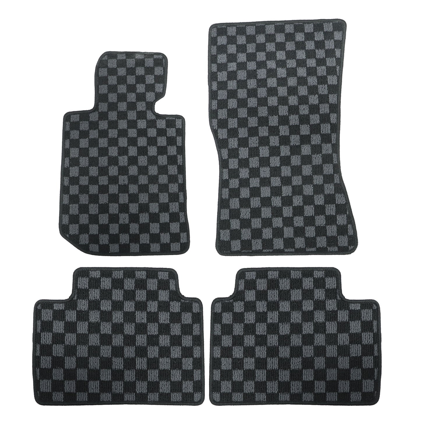 For 2019-2024 BMW 3-Series G20 & M3 G80 2-Row Checkered Flag Carpet Floor Mats