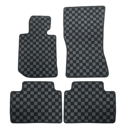 For 2019-2024 BMW 3-Series G20 & M3 G80 2-Row Checkered Flag Carpet Floor Mats