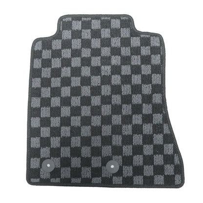 For Ford Mustang 2005-2014 Front & Rear Checkered Flag Carpet Floor Mats NEW