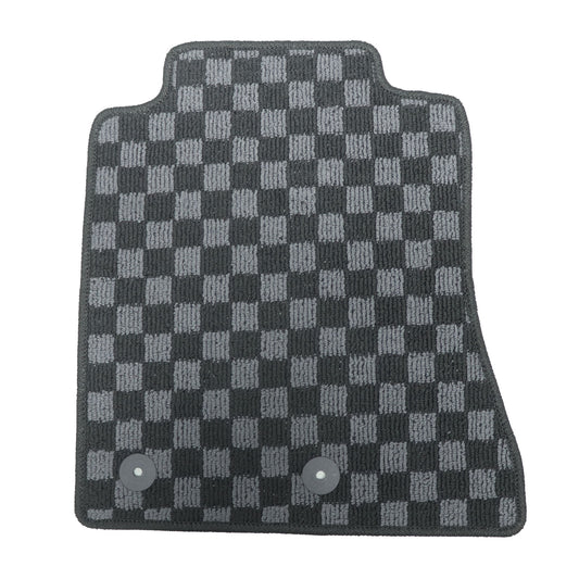 For Ford Mustang 2005-2014 Front & Rear Checkered Flag Carpet Floor Mats NEW