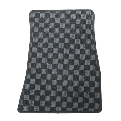 For Ford Mustang 2005-2014 Front & Rear Checkered Flag Carpet Floor Mats NEW
