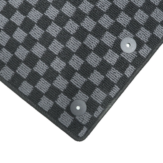 For Ford Mustang 2005-2014 Front & Rear Checkered Flag Carpet Floor Mats NEW