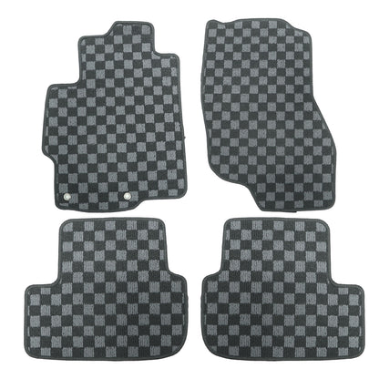 Checkered Flag Carpet Floor Mats For Mitsubishi Lancer Evolution Evo X 2008-2015