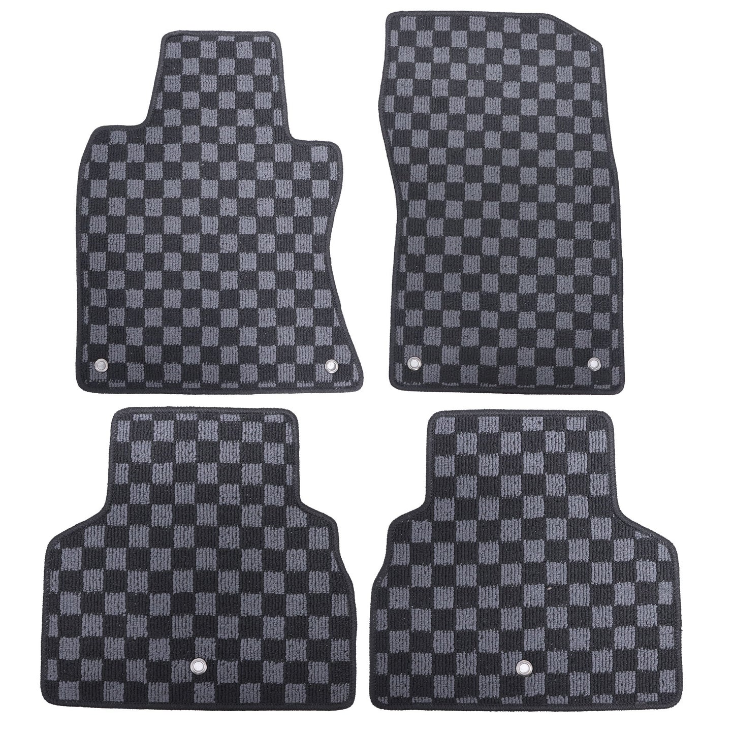 For 2014 2015 2016 2017 2018 Infiniti Q50 Sedan Checkered Flag Carpet Floor Mats