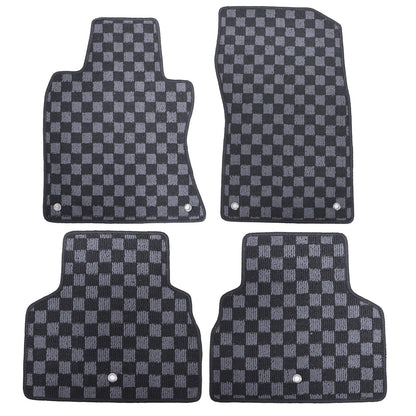 For 2014 2015 2016 2017 2018 Infiniti Q50 Sedan Checkered Flag Carpet Floor Mats
