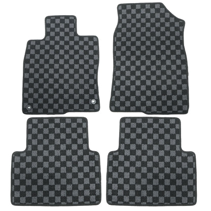 For Honda Civic Type-R 2017-2021 Front & Rear Checkered Flag Carpet Floor Mats
