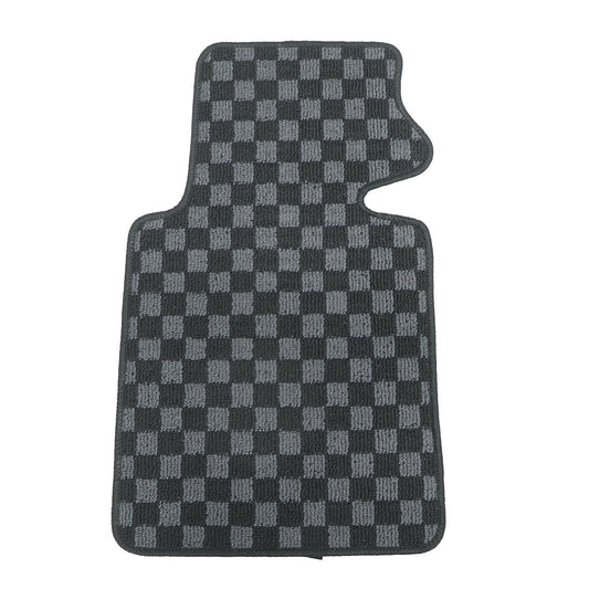 For 1999 to 2006 BMW E46 3 Series Front & Rear Checkered Flag Carpet Floor Mats