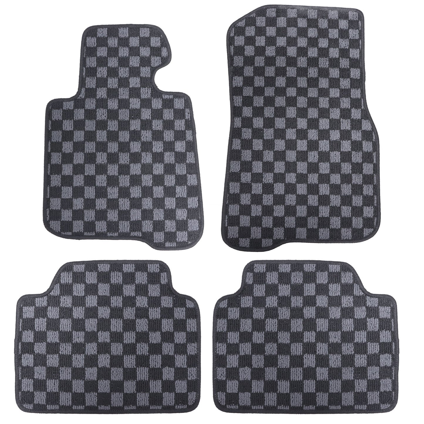 4x Checkered Flag Carpet Floor Mats For BMW F82 4 Series Coupe 2017 2018 2019