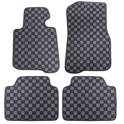 4x Checkered Flag Carpet Floor Mats For BMW F82 4 Series Coupe 2017 2018 2019