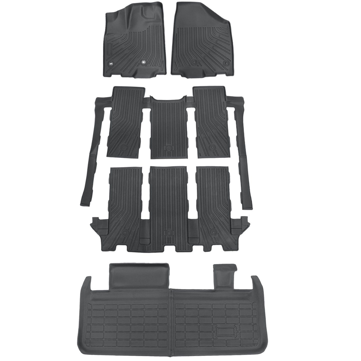 Floor Mats & Trunk Cargo Liners For 2013-2020 Toyota Sienna 7 Seats TPE Weather