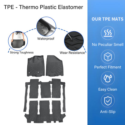 1st+2nd+3rd Floor Mats Liners Fits 2013-2020 Toyota Sienna 7 Seats TPE Weather