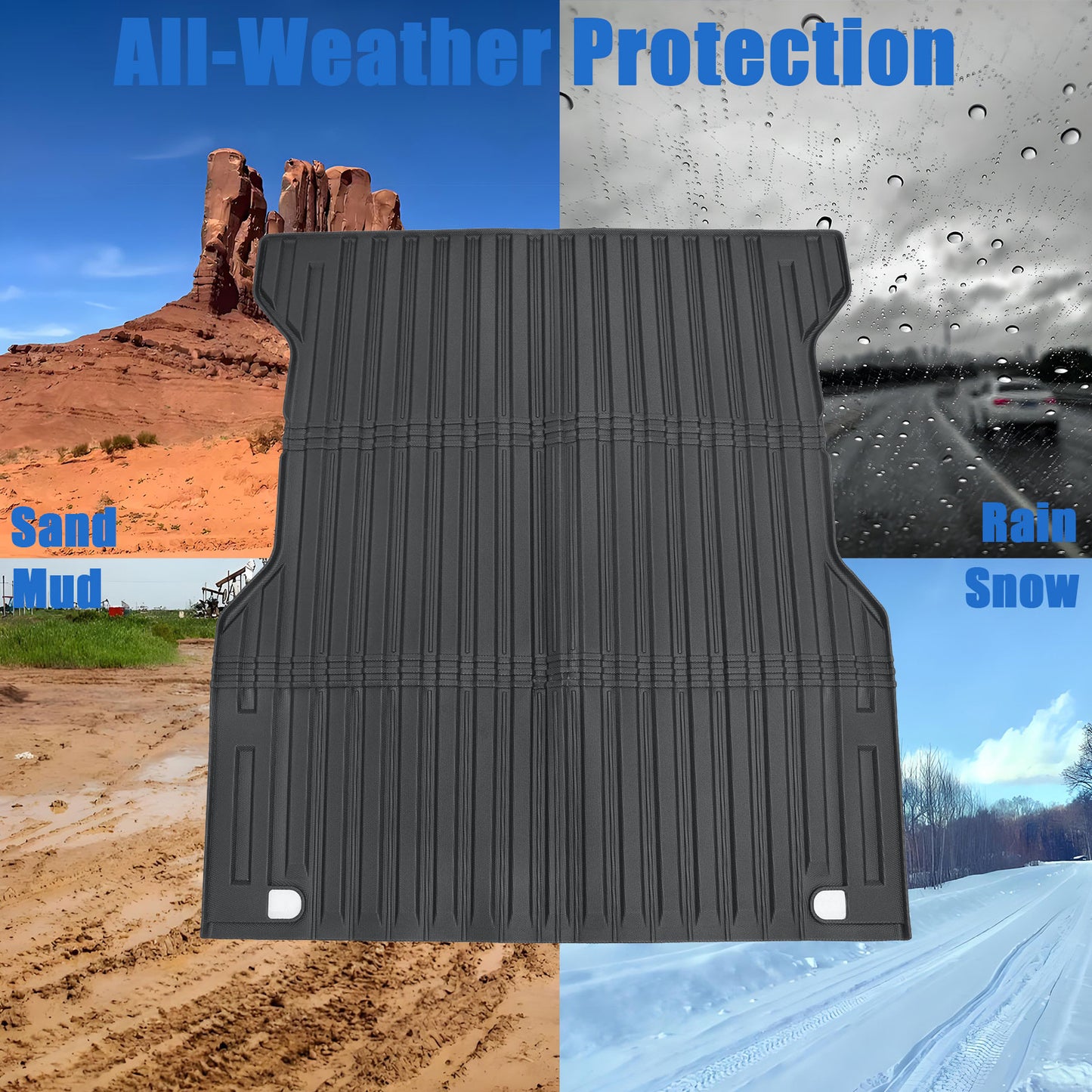 Rear Trunk Bed Mat Cargo Liner 5FT TPE For 2024-2026 Toyota Tacoma Waterproof