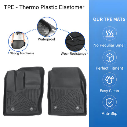 1stRow Floor Mats Liner TPE For 2014-2021 Ford Transit Connect All-Weather 2Pcs