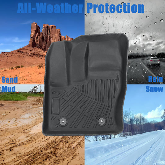 1stRow Floor Mats Liner TPE For 2014-2021 Ford Transit Connect All-Weather 2Pcs