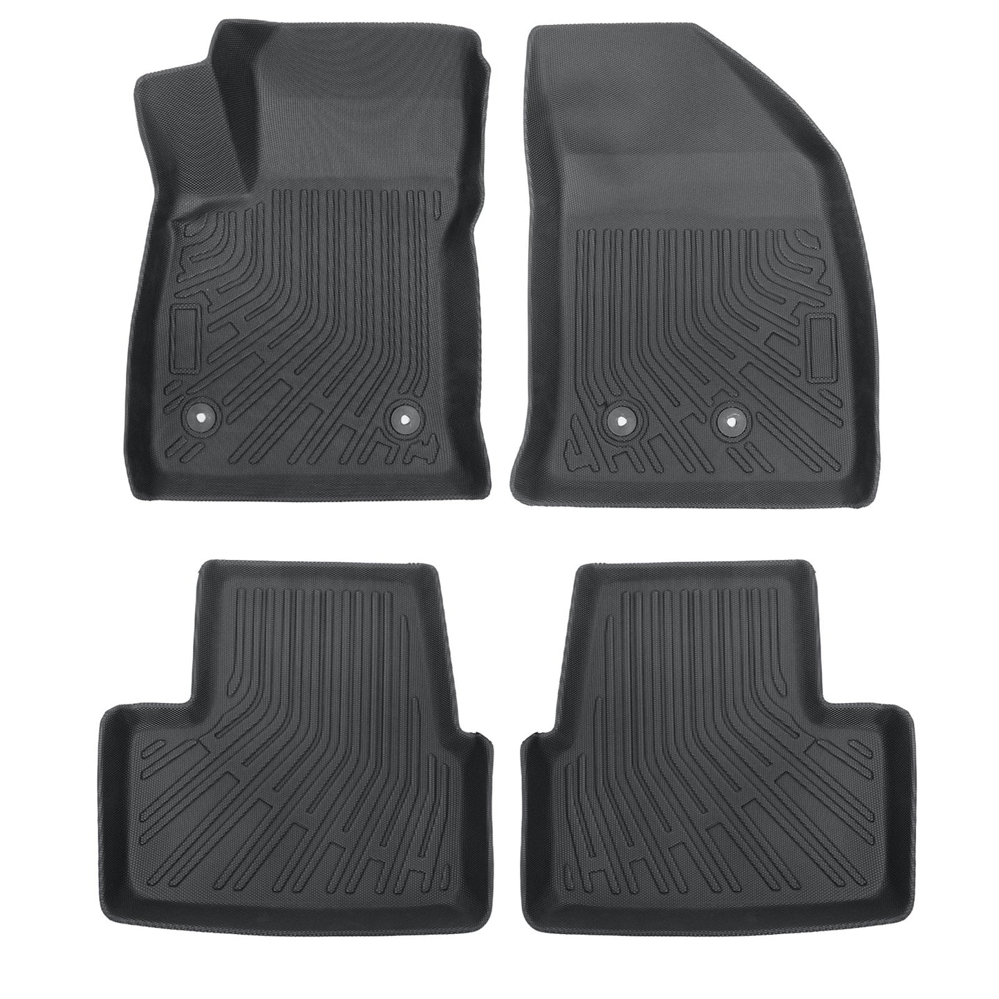 TPE All-Weather Front & Rear Floor Mats Liners Set For 2016-2019 Chevrolet Volt