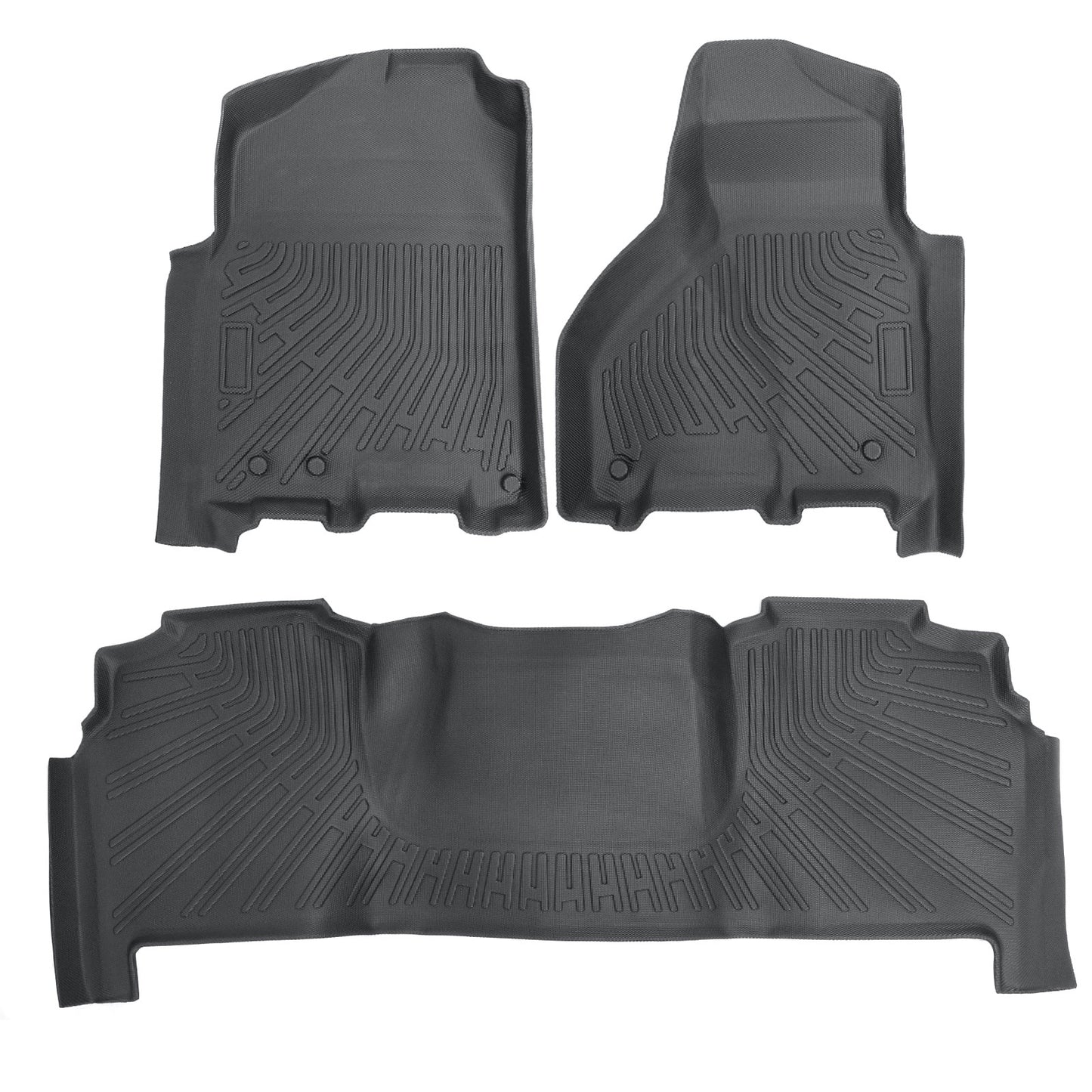 3D TPE Floor Mats Liners Front & Rear Set For 2012-2018 Ram 2500 3500 Mega Cab