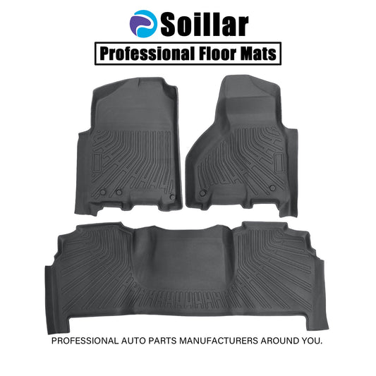3D TPE Floor Mats Liners Front & Rear Set For 2012-2018 Ram 2500 3500 Mega Cab