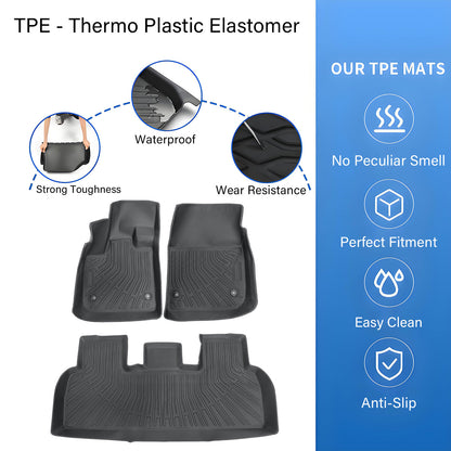 3D Floor Mats Liner For 2023-2024 Fisker Ocean 4-Door Front-Rear All Weather TPE