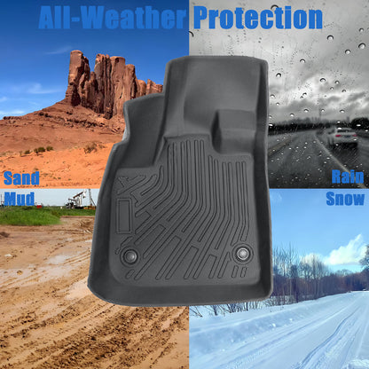 3D Floor Mats Liner For 2023-2024 Fisker Ocean 4-Door Front-Rear All Weather TPE