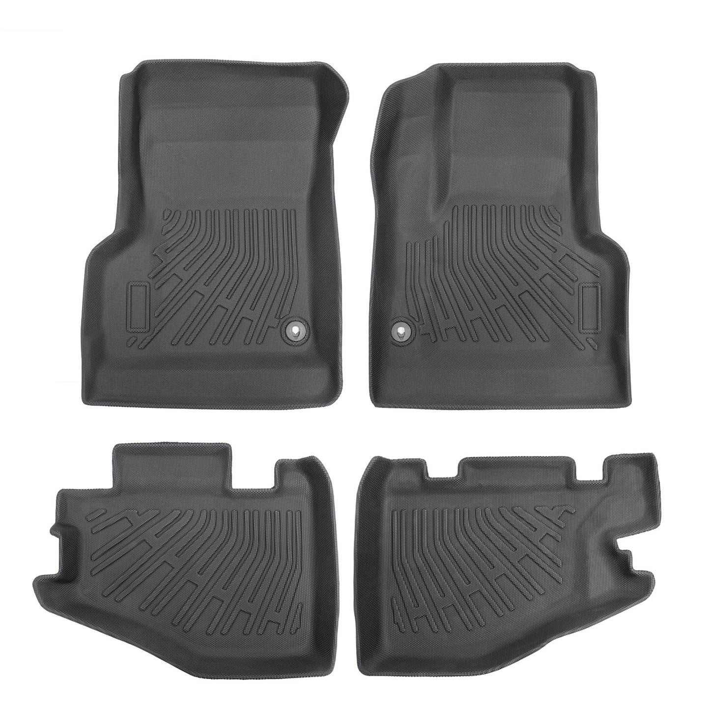 TPE Front & Rear Floor Mats Liners Set 4Pcs For 1997-2006 Jeep Wrangler 2-Door